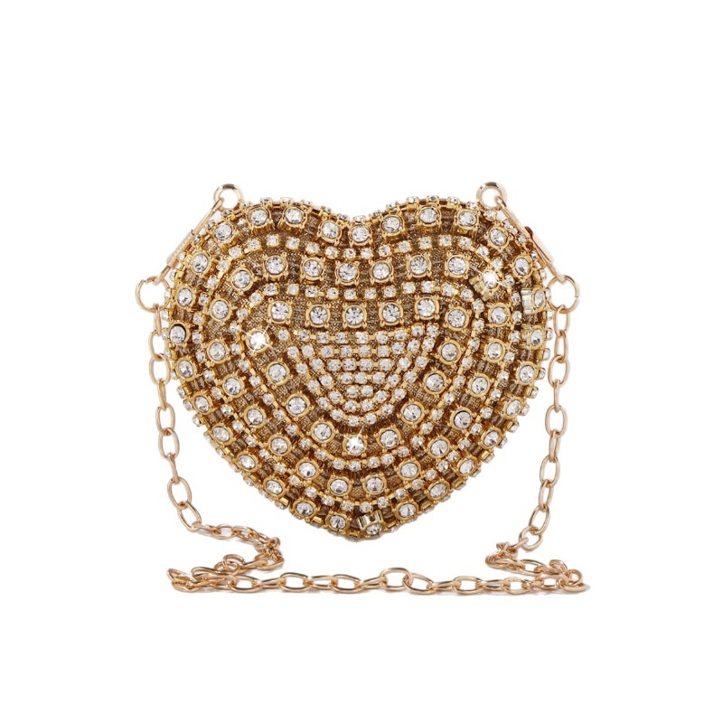 Luxury Bags Mini - Mini Heart-shaped Diamond Setting Evening Bag