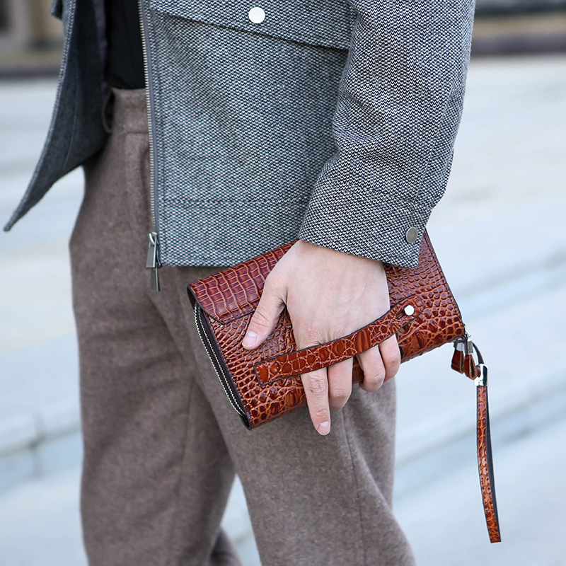 Luxury Bags England - New Men's Bag Crocodile Pattern Handbag