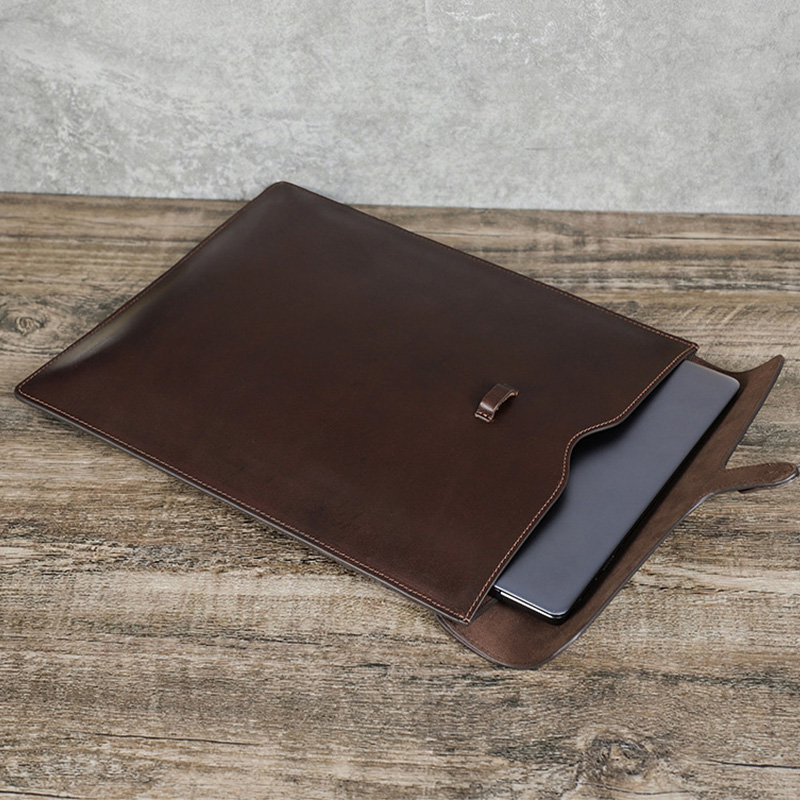 Briefcase Leather Slim - Vintage Genuine Cow Leather Laptop Sleeve