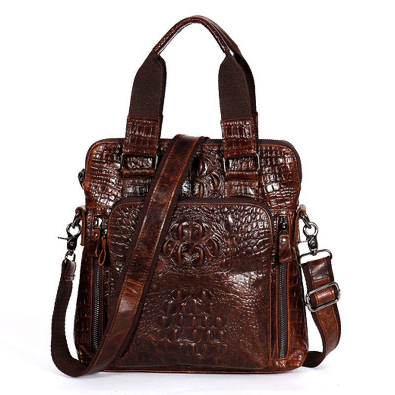 Briefcase Leather Slim - YETTIES Men's Slim Vertical Laptop Briefcase,