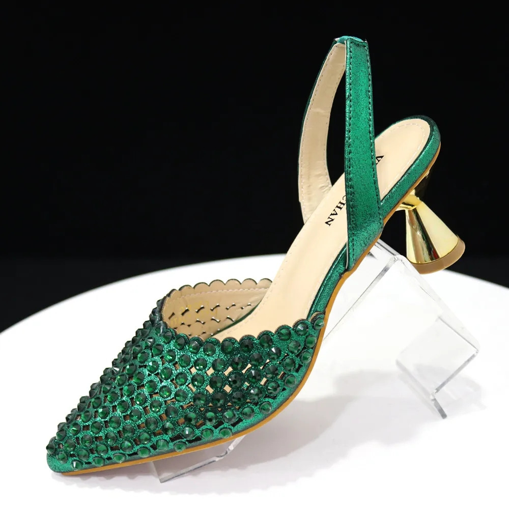 Luxury Green Rhinestone Shoes  - Luxury Bags And Shoes ulasan dan harga