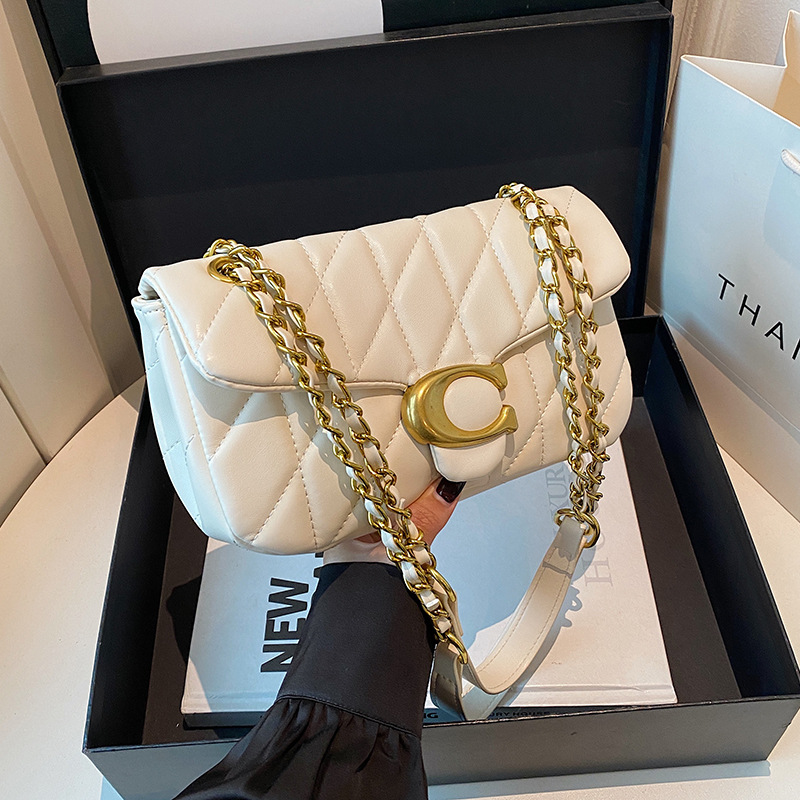 Women Quilted Leather Shoulder - Luxury Bags Logo ulasan dan harga