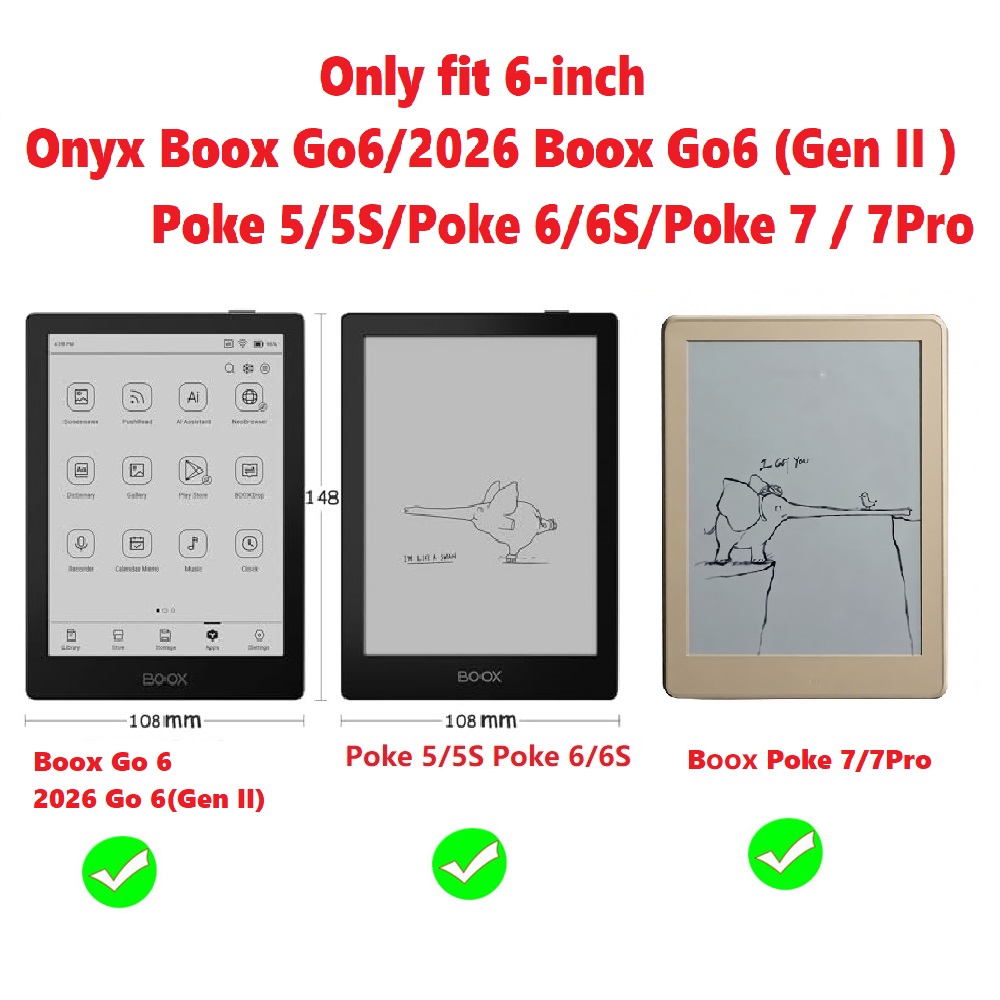 Case for 2026 Onyx Boox Go 6 ( - Briefcase Leather Slim ulasan dan harga