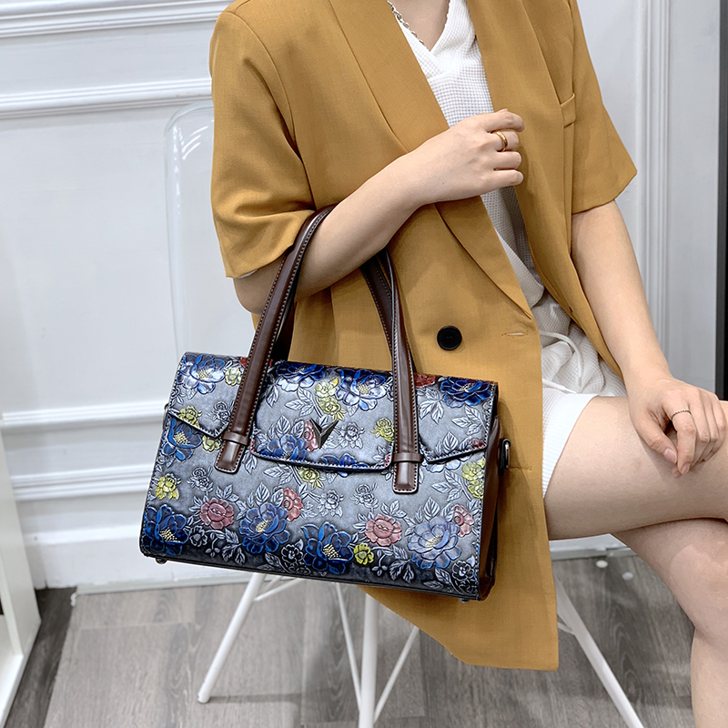 Vintage 3D Embossed Floral Han - Luxury Bags Vegan ulasan dan harga