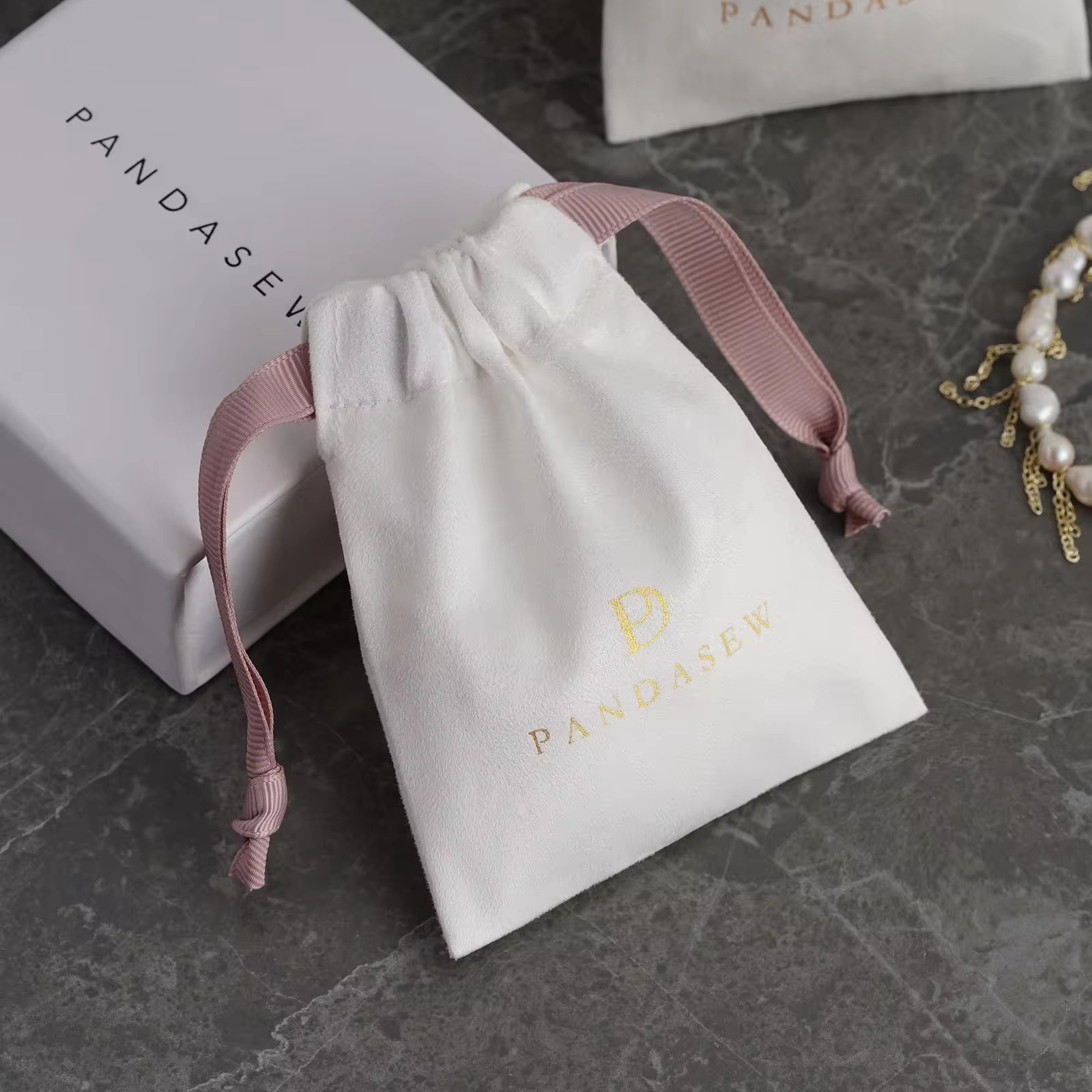 Custom Logo Luxury Suede Draws - Luxury Bags Logo ulasan dan harga