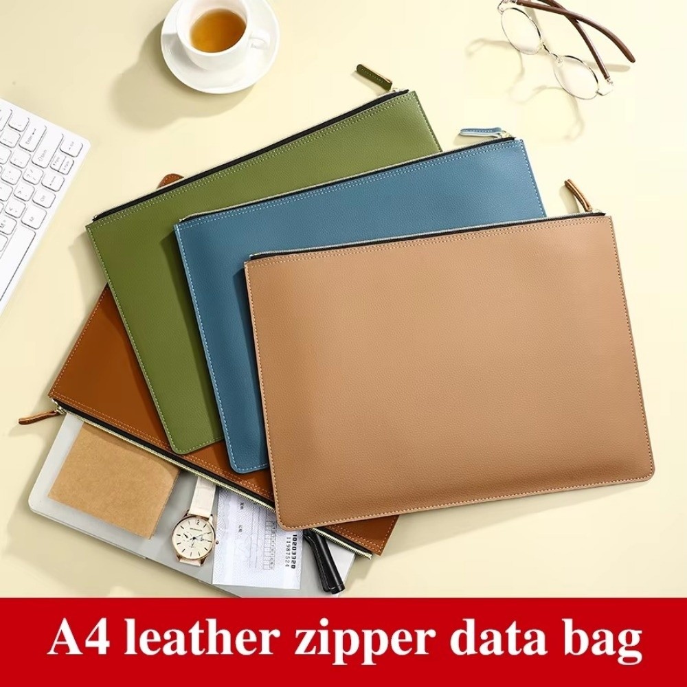 A4 Business Briefcase with Zip - Briefcase Leather Slim ulasan dan harga