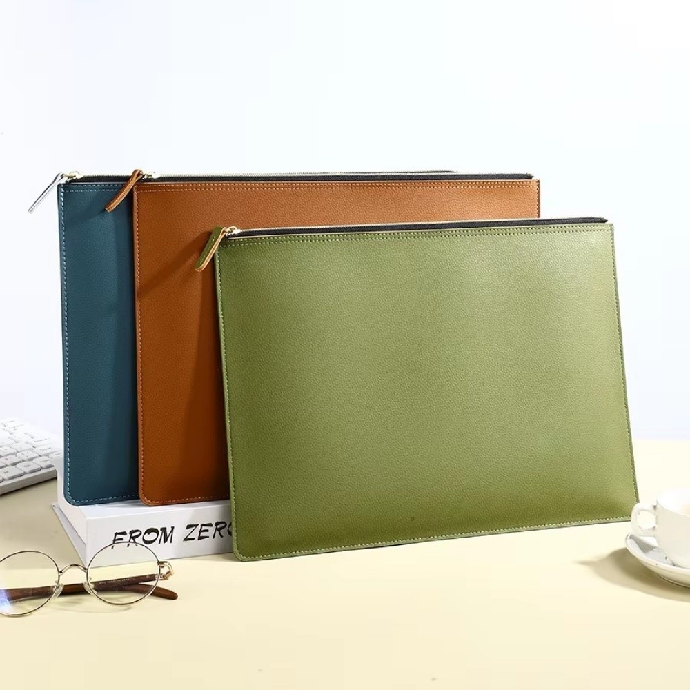 A4 Business Briefcase with Zip - Briefcase Leather Slim ulasan dan harga
