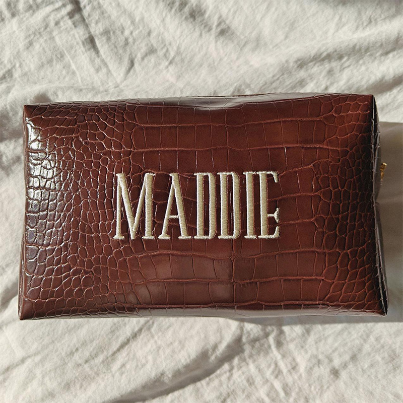 Embroidered Croc Makeup Bag Pe - Luxury Bags Vegan ulasan dan harga